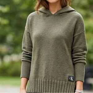 Olive Green Hoodie Sweater